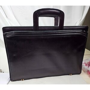 Mens Genuine Leather Briefcase Dark Brown Classic Business Travel Laptop Bag‎